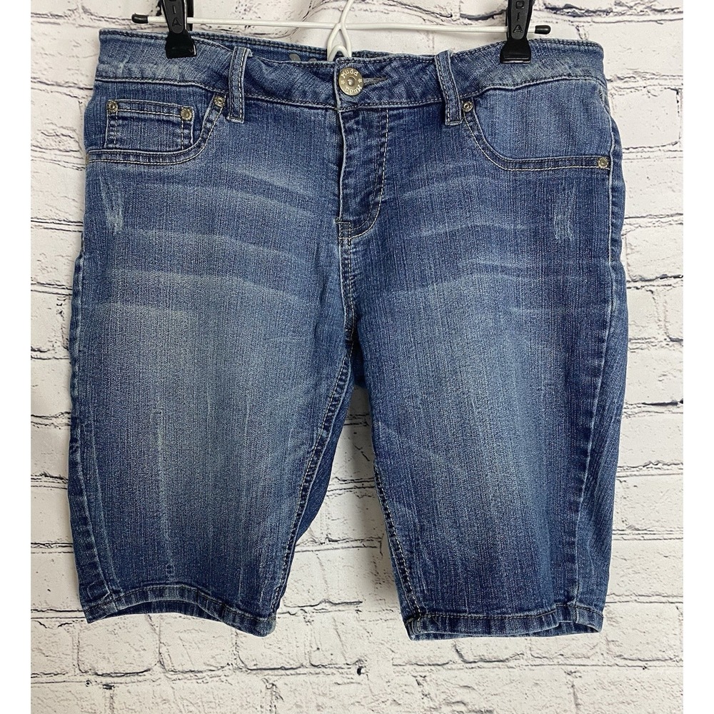 MUDD Vintage 90's/Y2K  Womens Bermuda Jean Shorts Size 11‎ Low Rise Stretch